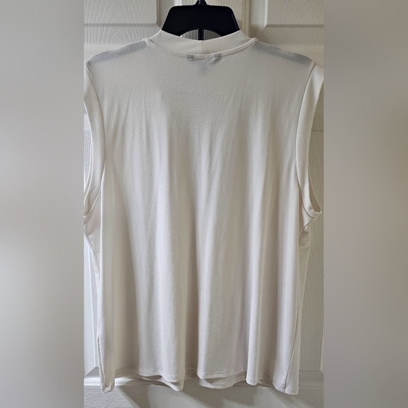 Banana Republic Sleeveless Cream Lace V Neck Tie Lace Trim Top - Picture 3 of 6